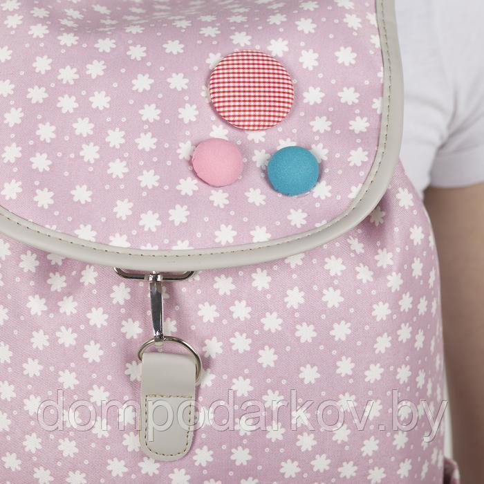 Рюкзак молодёжный, отдел на стяжке, 2 наружных кармана, 2 боковых кармана, цвет розовый - фото 5 - id-p139550943