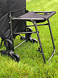 Cумка-тележка хозяйственная со стульчиком на 6 колесах (черная), фото 4