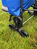 Cумка-тележка хозяйственная со стульчиком на 6 колесах (синяя), фото 2