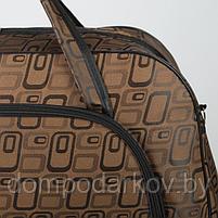 Сумка дорожная, отдел на молнии, наружный карман, длинный ремень, цвет коричневый, фото 3