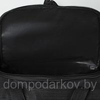 Сумка спортивная, 3 отдела на молниях, наружный карман, длинный ремень, цвет чёрный, фото 4