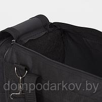 Сумка дорожная, 3 отдела на молниях, наружный карман, цвет чёрный, фото 5