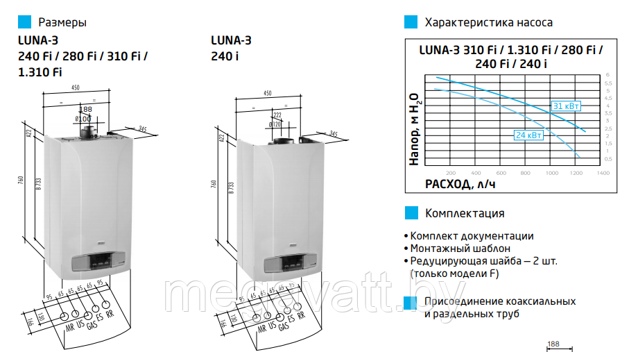 Газовый котел BAXI LUNA-3 240 Fi - фото 3 - id-p162543463