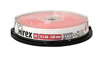 Диски DVD+R Dual Layer Mirex 8,5Gb 8x Cake box 10 штук