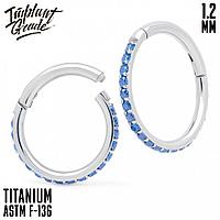 Кольцо-кликер Twilight Blue Implant Grade 1.2 мм титан (1,2*8мм)