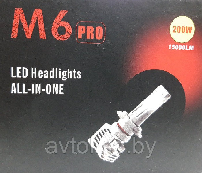 Лампа светодиодная H11 LEDHEADLIGHT (H8 H9 H16) серия M6 ZES-чип 9-32V (комплект 2 шт)