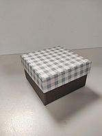 Коробка подарочная Клетка 10*10*6 см серый