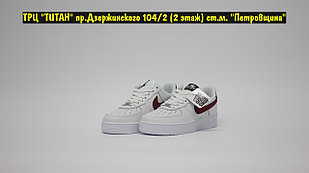 Кроссовки Nike Air Force 1 White Gym Bordo Low