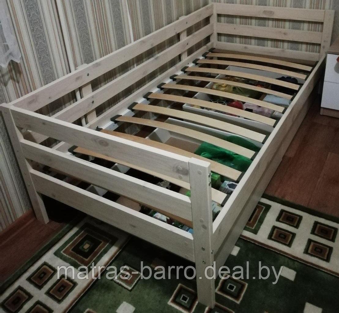 Кровать детская массив Норка с бортиком и ящиками - фото 3 - id-p140180832