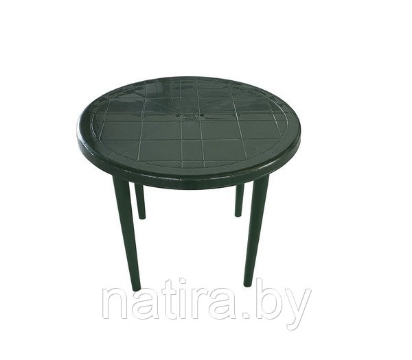 Стол пластиковый круглый, диаметр 900 мм (90см), зеленый