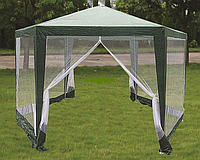 Павильон садовый (шатер) шестиугольник. Тент садовый 3м*3м москитная сетка