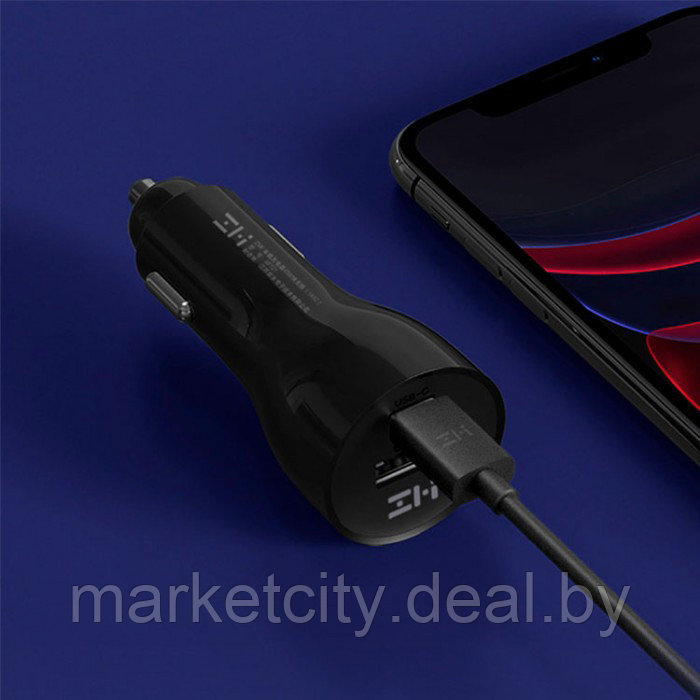 Автомобильное зарядное устройство Xiaomi ZMI Metal Car Charger 45W Dual Port USB/Type-C AP721 - фото 7 - id-p162593235