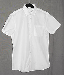 Рубашка белая George короткий рукав на 14-15 лет рост 164-170 см