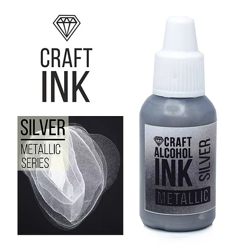 Спиртовые чернила Craft INK Silver Metallic 20мл - фото 2 - id-p162600782