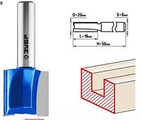 ЗУБР 20x19мм, хвостовик 8мм, фреза пазовая прямая