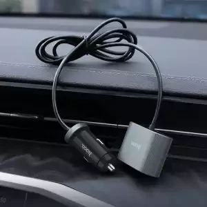 Автомобильное зарядное устройство HOCO Z35 (3 USB, Type-C, QC3.0, серый) - фото 2 - id-p162633595