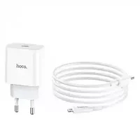 Сетевое зарядное устройство HOCO C76A Plus Белый (iOS Lightning, USB PD20W, 3000mA)