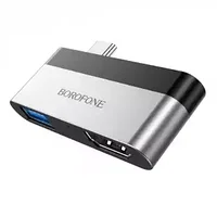 Переходник BOROFONE DH2 (гнездо HDMI/USB - штекер Type-C)