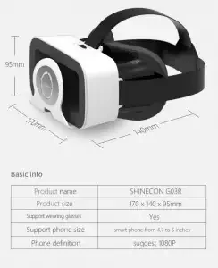 Очки виртуальной реальности Shinecon SC-G03R - фото 4 - id-p162634052