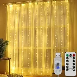 Гирлянда-штора Огонек OG-LDG08 LED (3х3м,300 ламп,белая-теплая) - фото 1 - id-p162636587