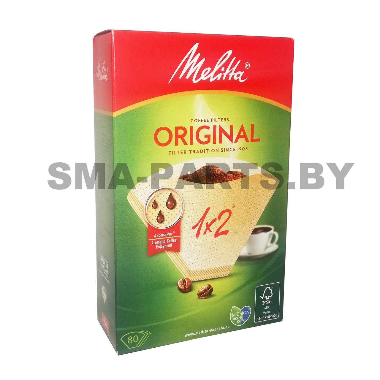 Фильтр-картон для кофеварки 1x2/80 Melitta Original. Комплект 80 шт - фото 1 - id-p162642244