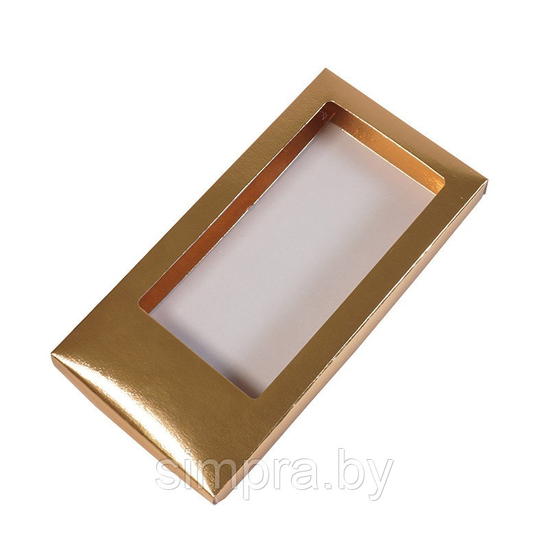 Коробка для шоколадной плитки 18х9х1,7 см Золото - фото 1 - id-p162653615