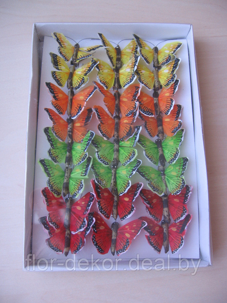 Бабочки на прищепке, 4 см ( 4 шт./комплект) - фото 1 - id-p16459432