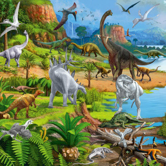 Книжка-панорамка с наклейками. Динозавры ГЕОДОМ - фото 2 - id-p162703790