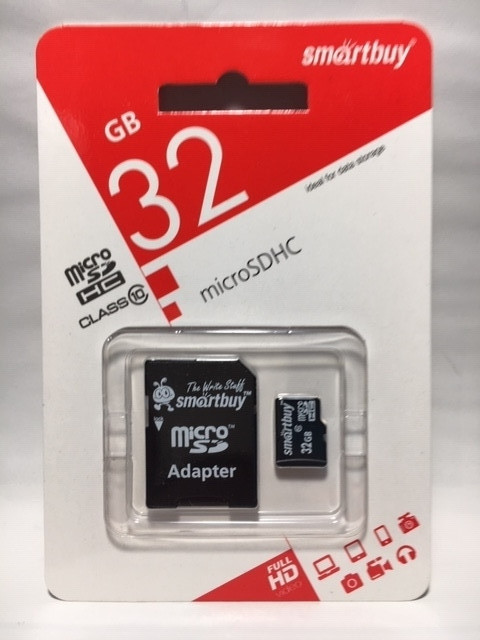 Карта памяти SmartBuy microSDHC 32Gb Class 10 c адаптером - фото 1 - id-p162726649