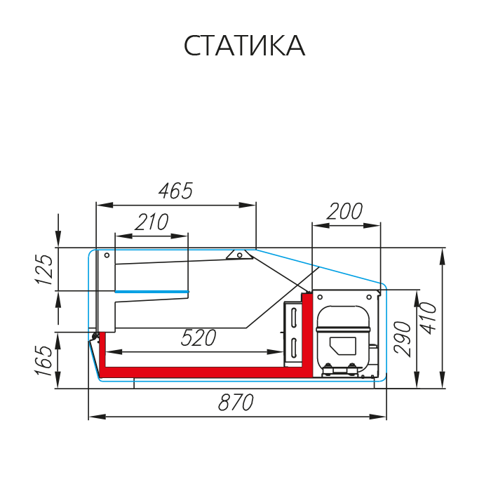 Витрина холодильная Carboma ARGO 2 AC87 SV 1,0-1 (ВХСр-1,0 Сube Арго XL ТЕХНО) - фото 3 - id-p65030033