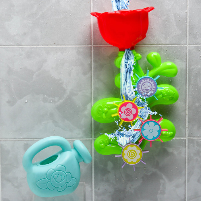 Развивающая игрушка - мельница для игры в ванной «Цветок - мельница» с лейкой - фото 1 - id-p162753194