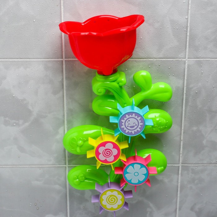 Развивающая игрушка - мельница для игры в ванной «Цветок - мельница» с лейкой - фото 2 - id-p162753194