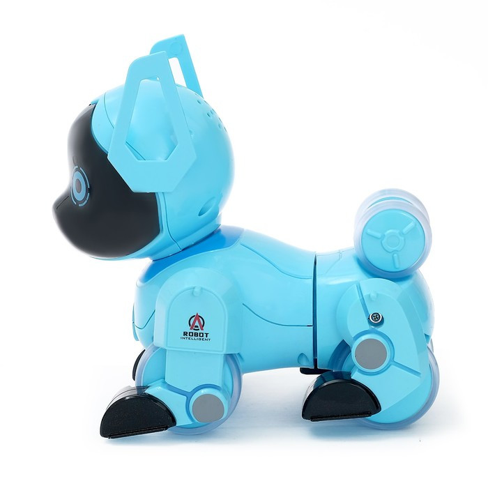 Робот-собака «Паппи», радиоуправляемый, световые и звуковые эффекты, работает от аккумулятора, цвет голубой - фото 2 - id-p162755307
