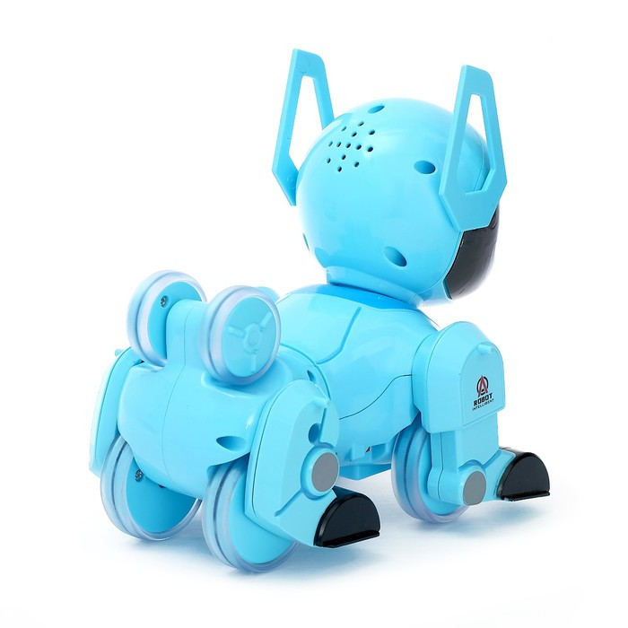 Робот-собака «Паппи», радиоуправляемый, световые и звуковые эффекты, работает от аккумулятора, цвет голубой - фото 3 - id-p162755307