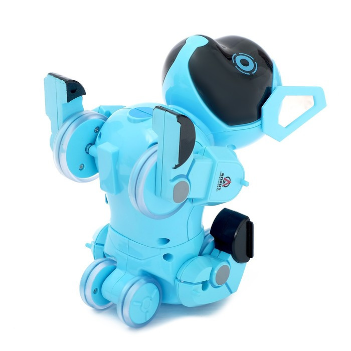 Робот-собака «Паппи», радиоуправляемый, световые и звуковые эффекты, работает от аккумулятора, цвет голубой - фото 4 - id-p162755307