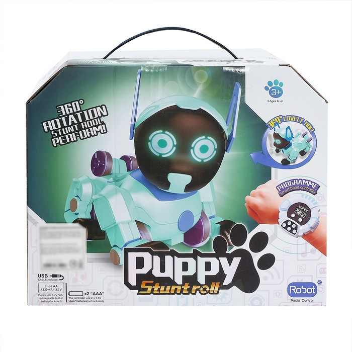 Робот-собака «Паппи», радиоуправляемый, световые и звуковые эффекты, работает от аккумулятора, цвет голубой - фото 7 - id-p162755307