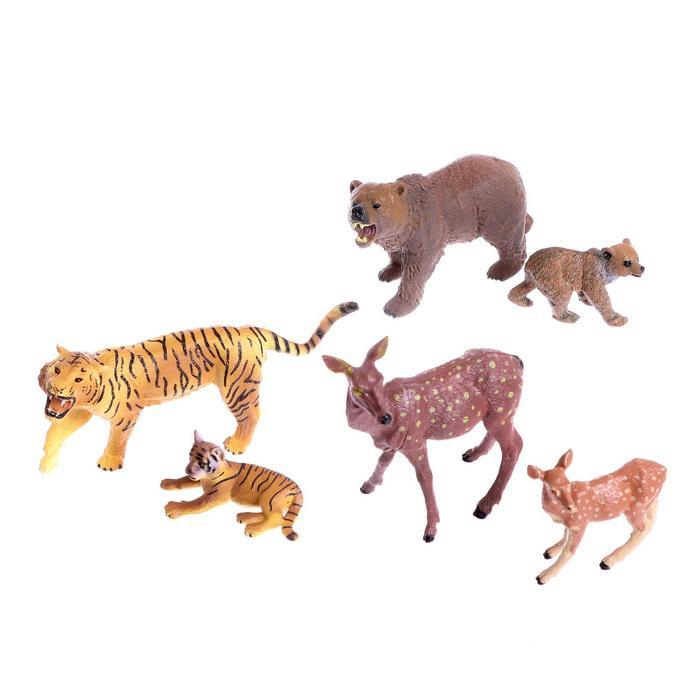 Набор диких животных «Дети и родители», 6 фигурок - фото 1 - id-p162748593