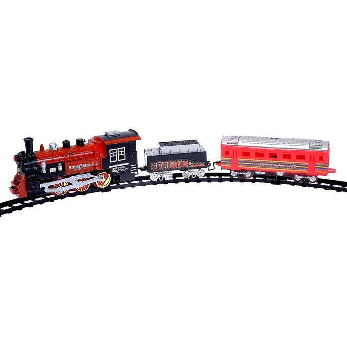 Железная дорога «Классический поезд», свет и звук, с дымом, работает от батареек - фото 3 - id-p162756607
