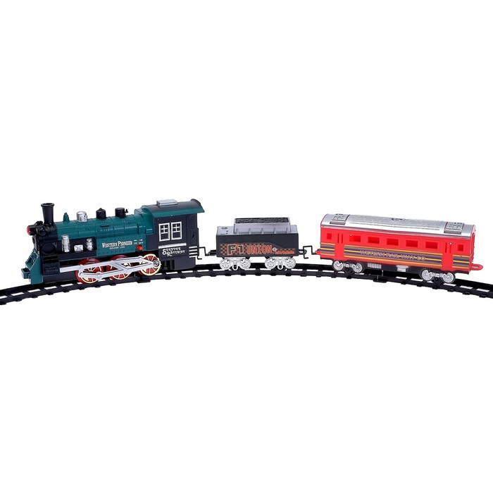 Железная дорога «Классический поезд», свет и звук, с дымом, работает от батареек - фото 6 - id-p162756607