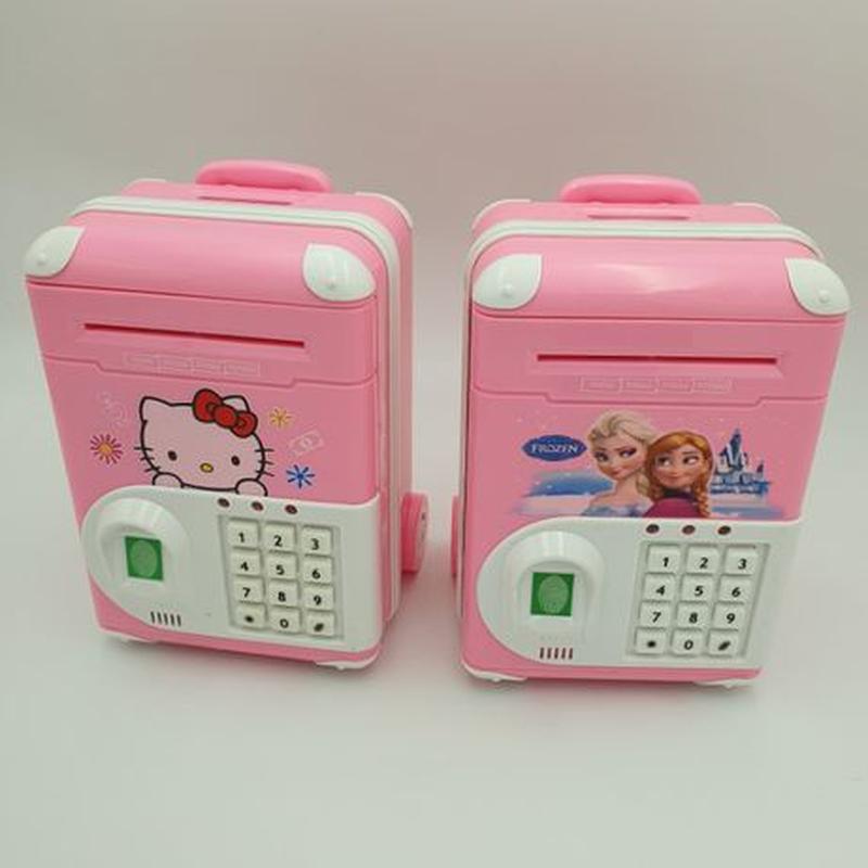Электронная игрушка Копилка "Сейф" с купюра приёмником и с кодовым замком розовая - фото 2 - id-p161191205