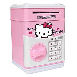Электронная игрушка Копилка "Сейф" с купюра приёмником и с кодовым замком розовая