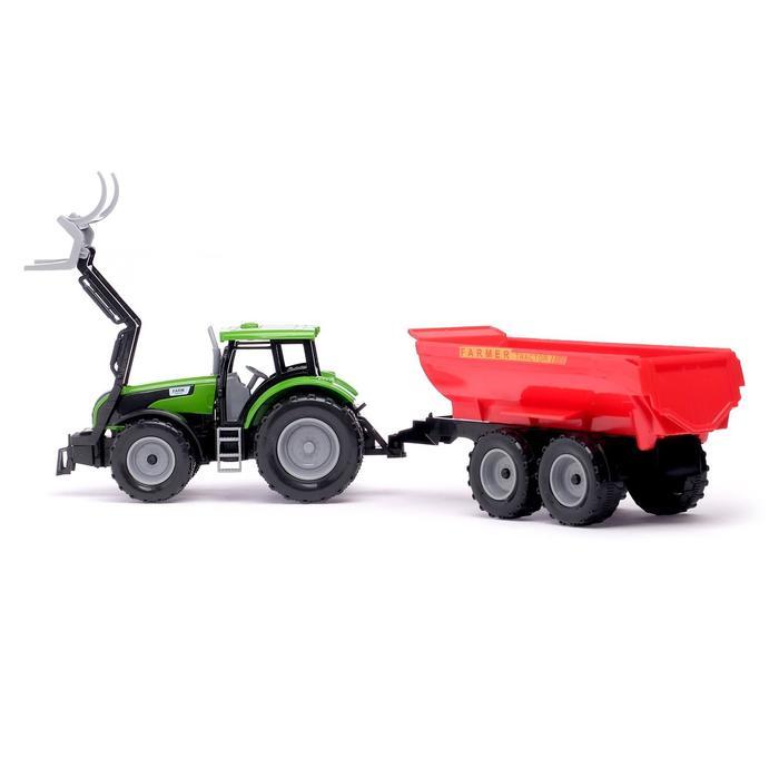 Трактор инерционный «Фермер», с прицепом, масштаб 1:32, МИКС - фото 8 - id-p162756836