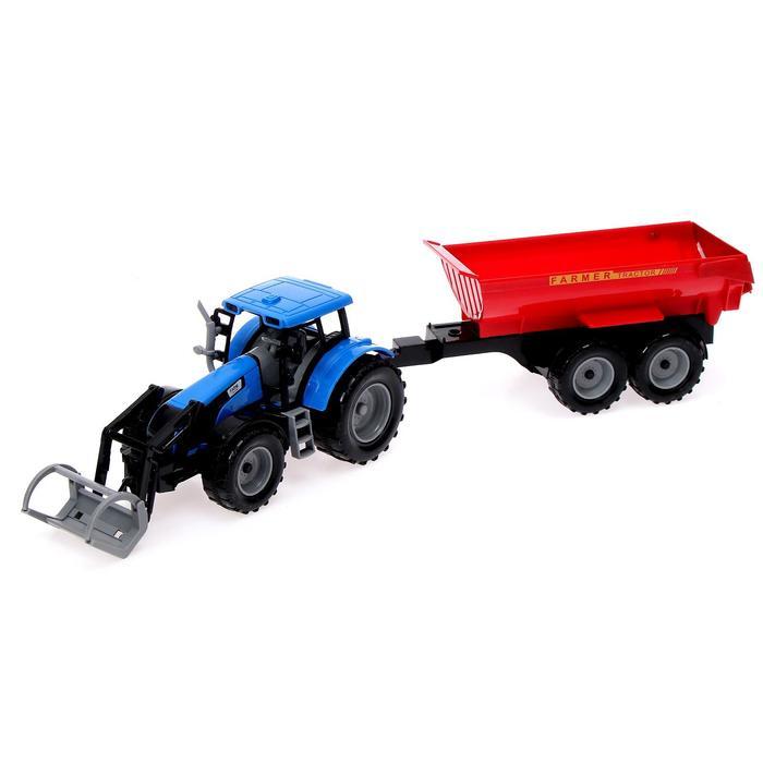 Трактор инерционный «Фермер», с прицепом, масштаб 1:32, МИКС - фото 10 - id-p162756836