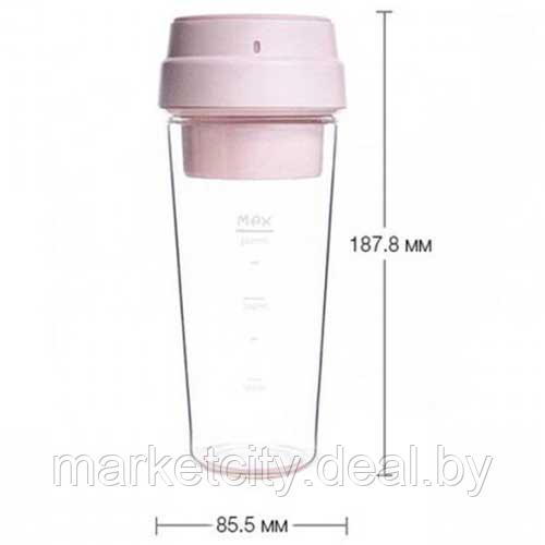 Блендер портативный Xiaomi 17PIN Star Fruit Bottle Cup 400ML JM001 Pink, Silver - фото 5 - id-p162795802