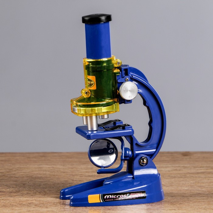 Микроскоп, кратность увеличения 450х, 200х, 100х, синий - фото 2 - id-p162763818
