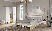 Спальня Сканди (Scandi) модульная набор 3 (белый платинум/дуб золотой) фабрики Интерлиния, фото 3