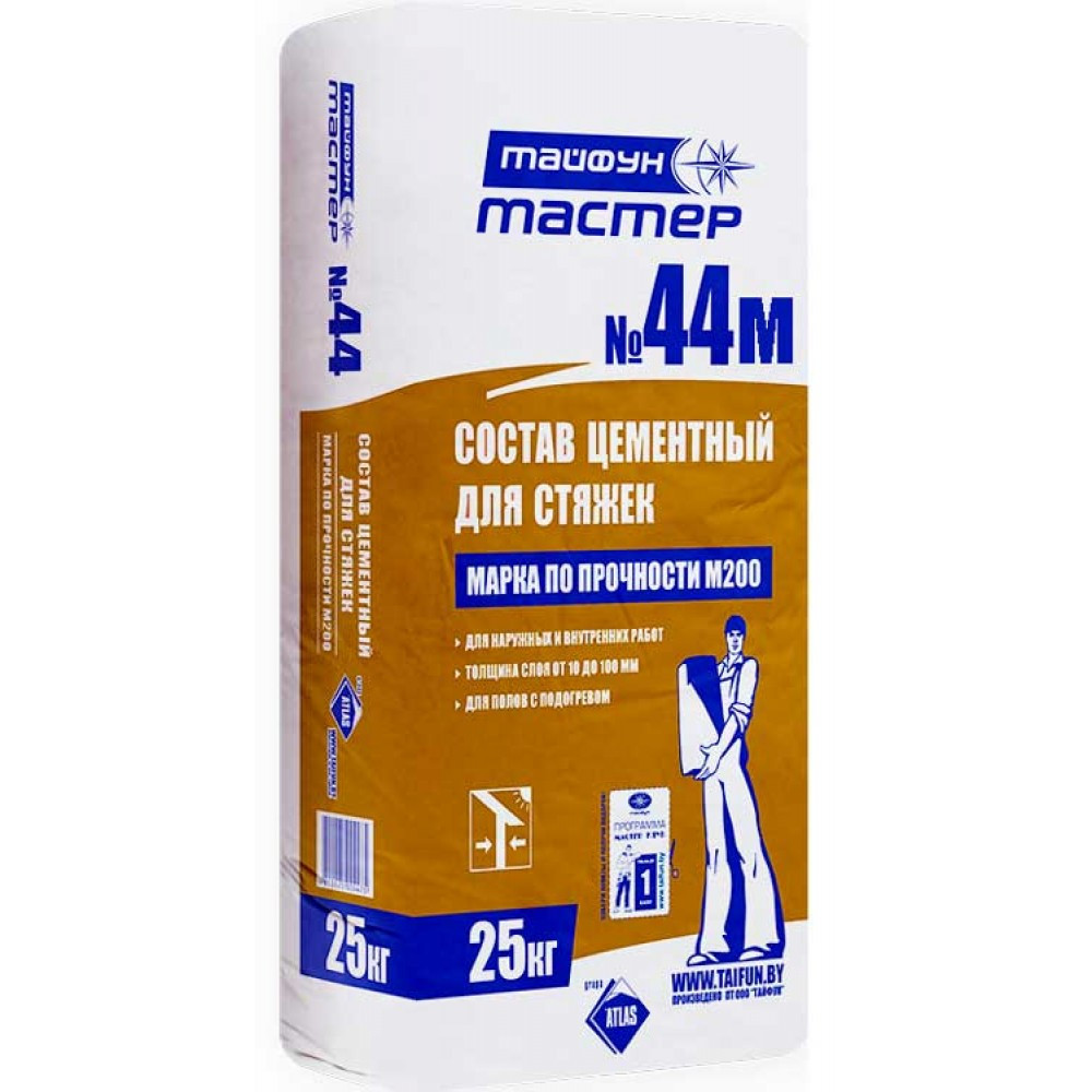 Состав цементный для стяжек «Тайфун Мастер» №44М 25кг - фото 1 - id-p162818264