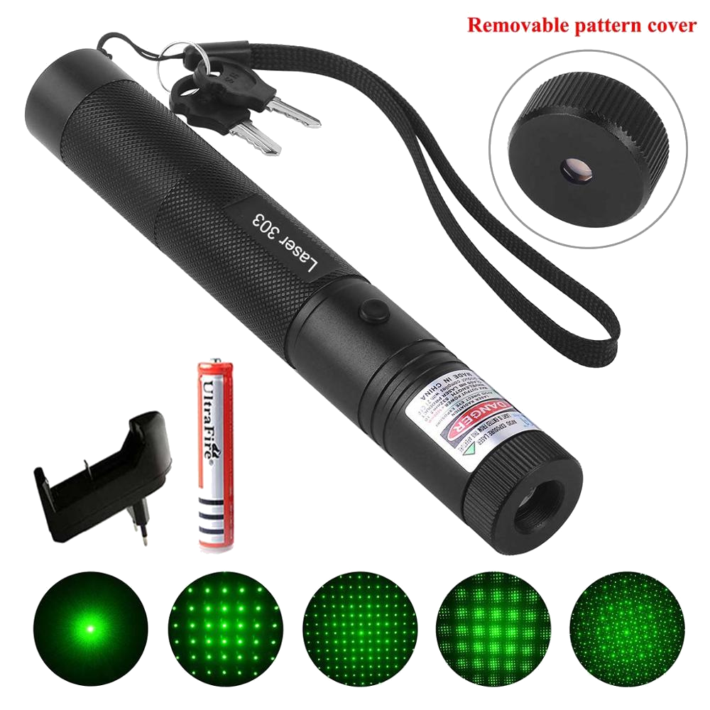 Лазерная указка Green Laser Pointer 303 с ключами - фото 6 - id-p114583601