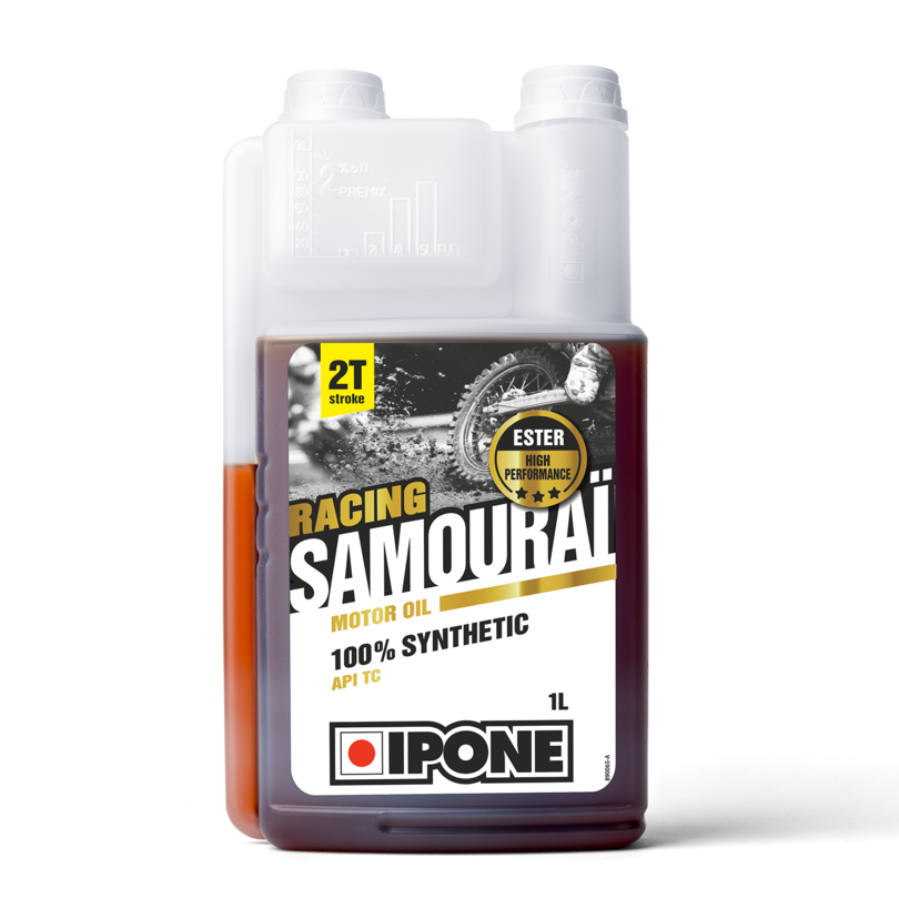 Масло IPONE Samourai Racing  моторное 2T, 100% Synthetic with Ester для двухтактных двигателей мотоциклов,1 л