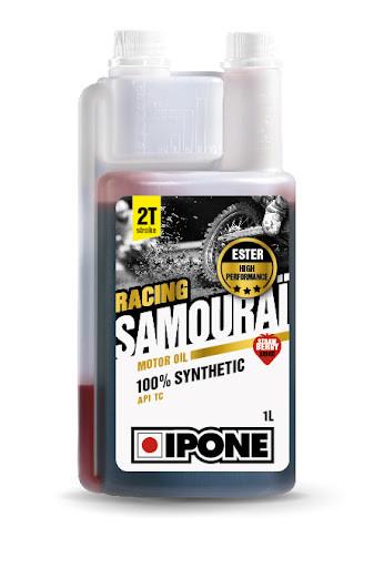 Масло IPONE Samourai Racing КЛУБНИКА моторное 2T, 100% Synthetic with Ester для двухтактных двигателей - фото 1 - id-p162649324